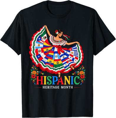 Celebrate Hispanic Heritage Month Boho Floral Latino Women T-Shirt