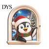 Holiday Party Home Decor Arch Wooden Christmas Fridge Magnet Set, Window Frame Refrigerator Decorative Magnets Magnetic for Metal Surface, Festive