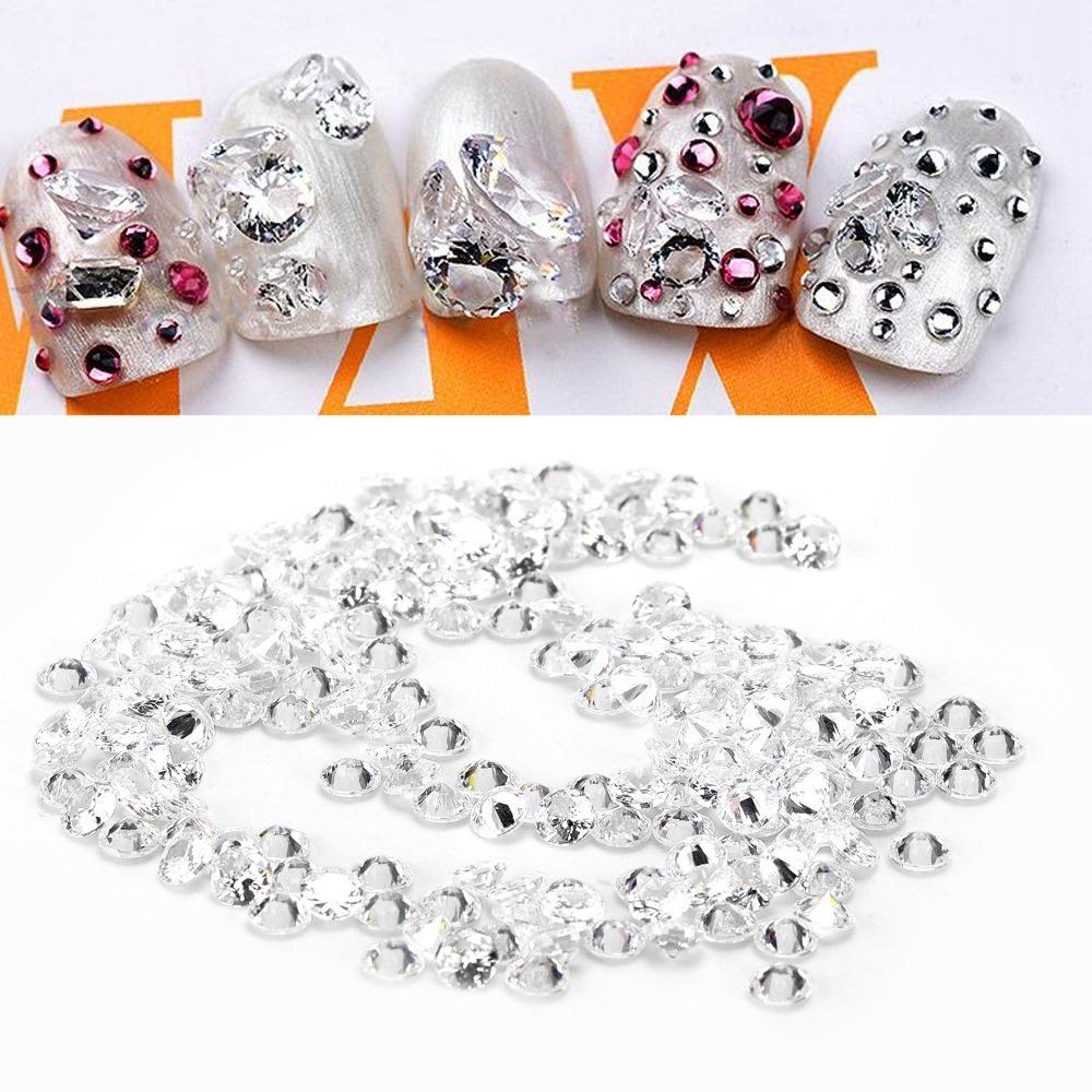 200PCS Transparent Fake Diamonds Round Loose Diamonds Artificial Diamonds Jewelry Making