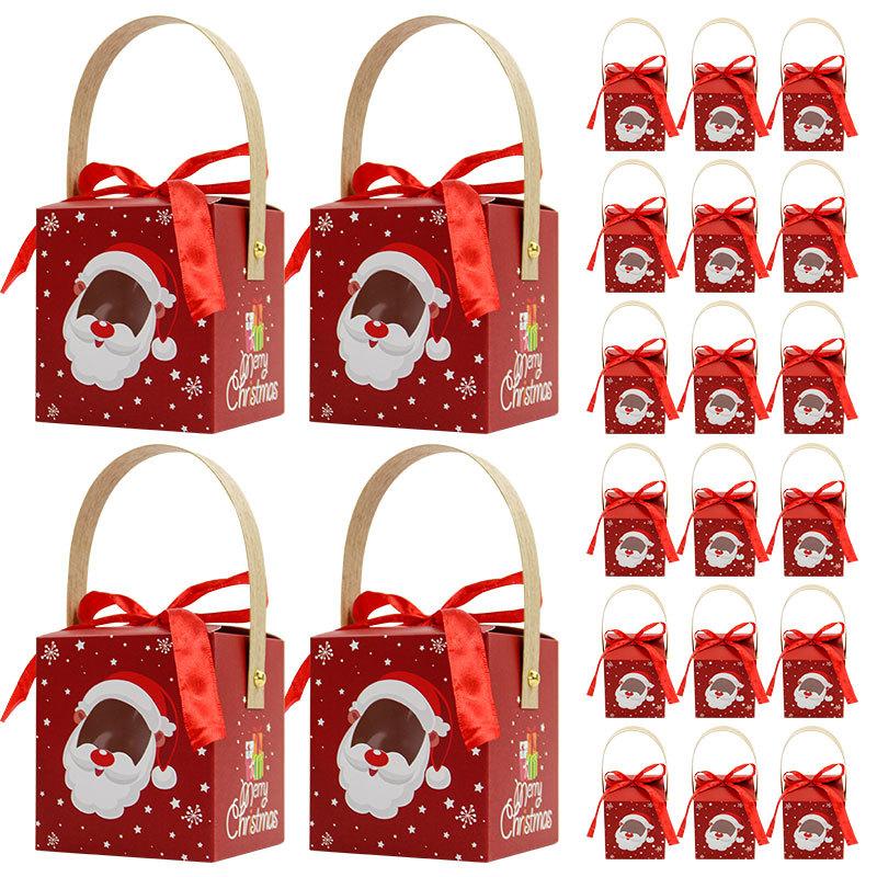 

European Christmas Day Apple Box Christmas Eve Party Gift Box Packaging Portable Box Colored Sugar Box 3