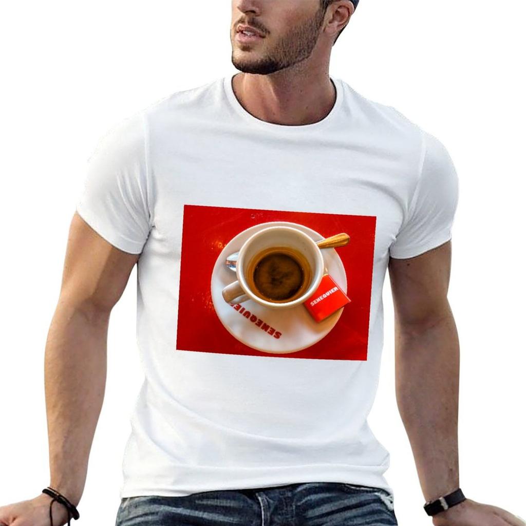 Senequier Cafe with Chocolat T-Shirt Basic Short Sleeve T-Shirt for Men