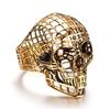 Jewelry European and American Fashion Men's Ring Exaggerated Hollow Grid Skull Ring Dark Gothic