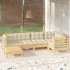 Day and Night - Day and Night Garden Furniture 6 Pieces and Cushions Solid Cream Pine Wood