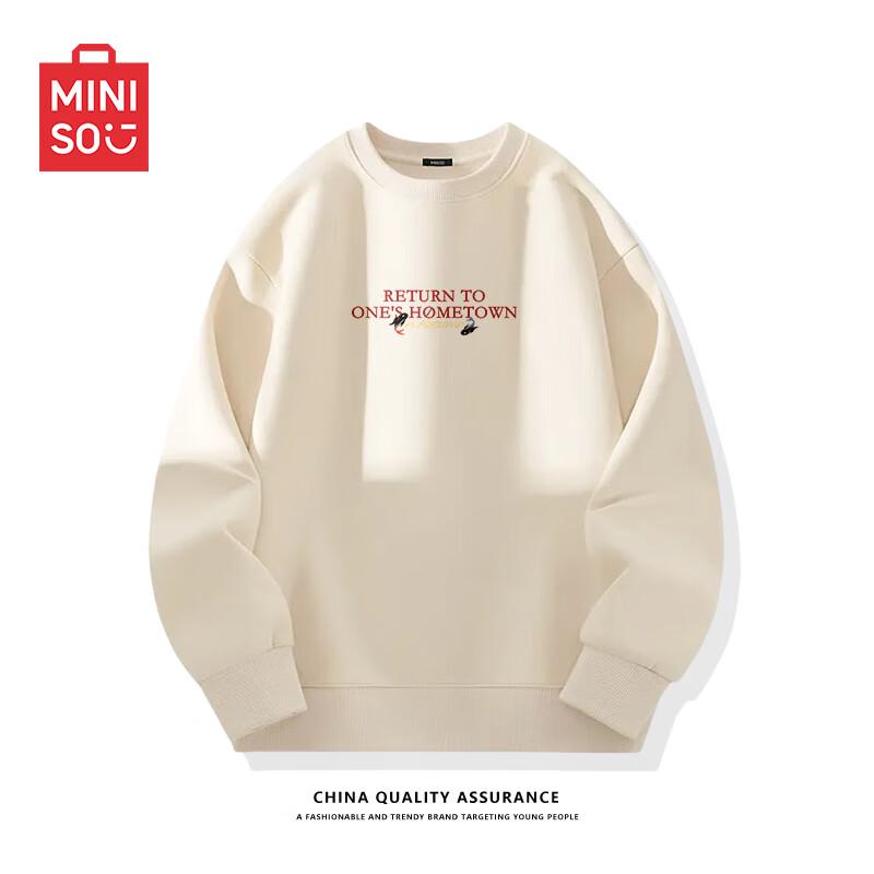 MINISO Men's Letter Print Crewneck Sweatshirt