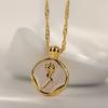 Vintage Vintage Rose Necklace Round Brand Drip Glaze Pendant Tulip Flower Collarbone Chain Ladies