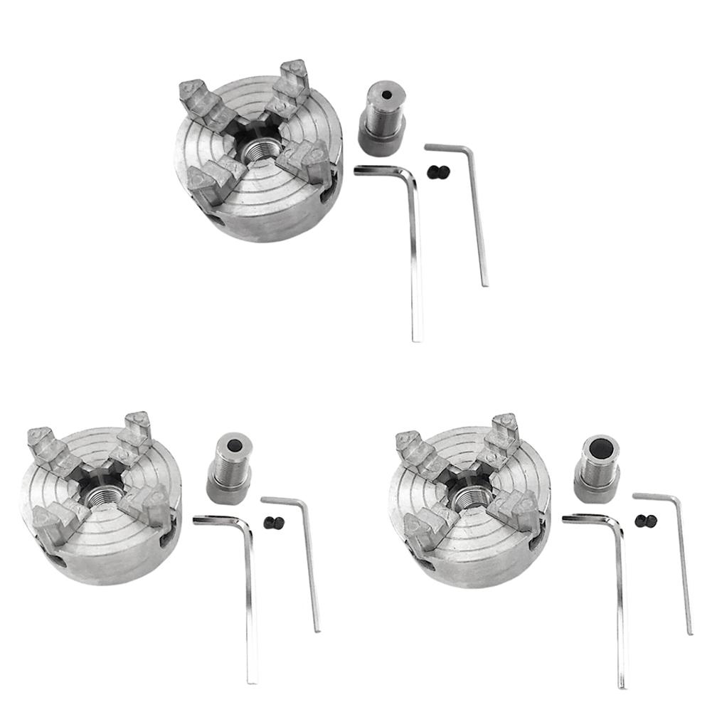 4 Jaws Self Centering Chuck Zinc Alloy Self-Centering Drill Chuck with Motor Connection Shaft for Grinding Milling Lathe Machine