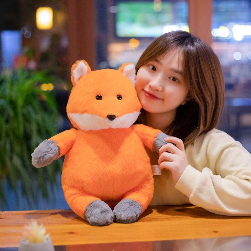

1 шт., 40 см, кавайные плюшевые игрушки в виде панды, лисы, милые подушки с животными, мягкие куклы для маленьких детей, подарки на день рождения, Рождество 40CM