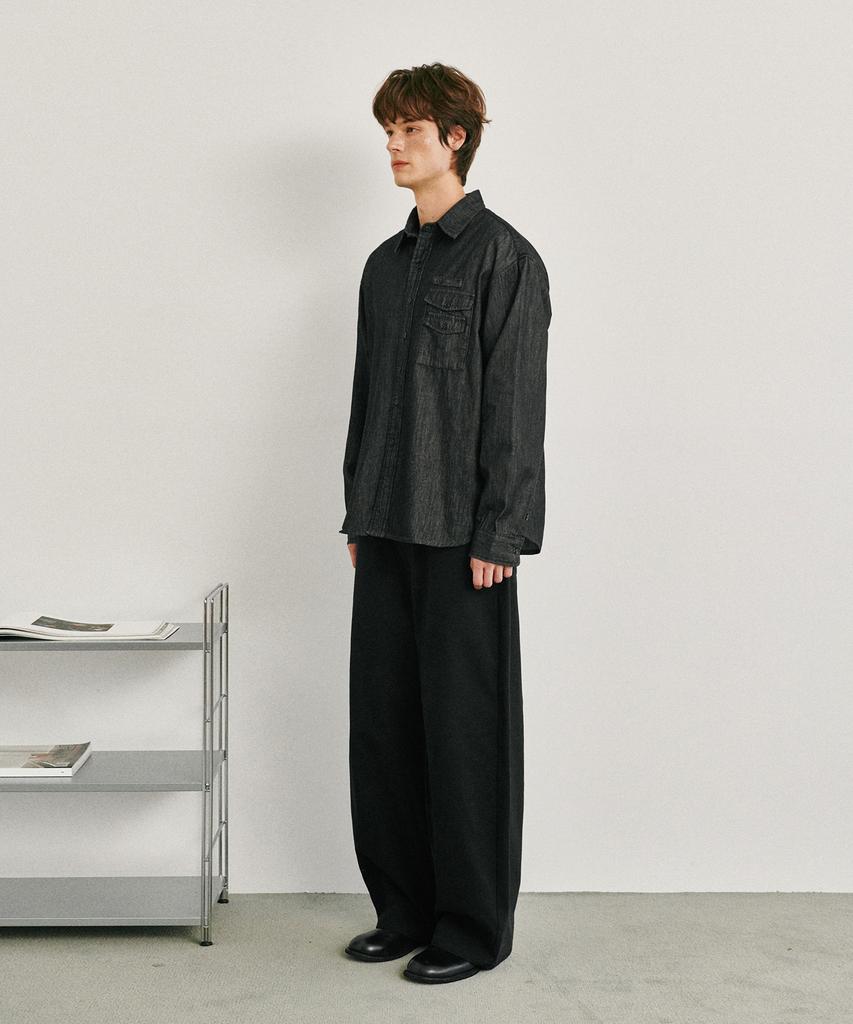 GLW Cotton Curved Pants Black