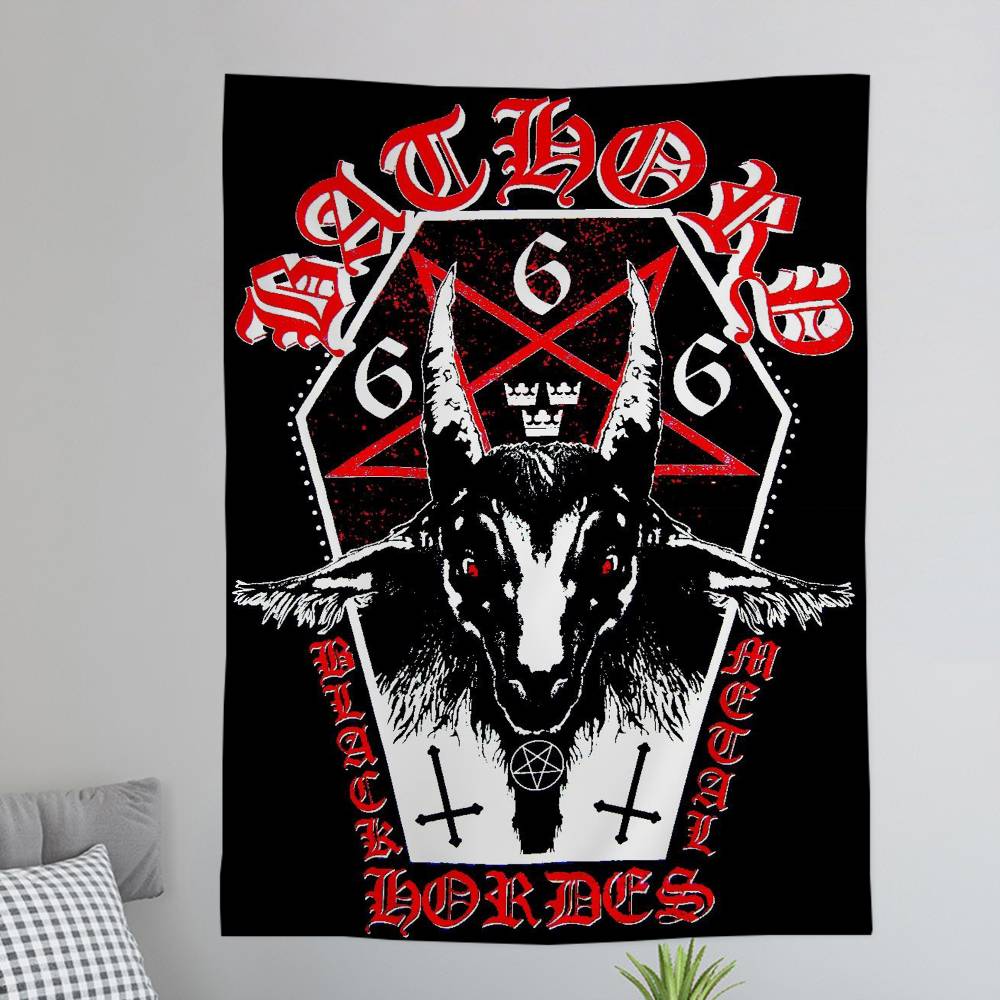 Bathory Quorthon Printed Large Wall Tapestry Hanging Tarot Hippie Wall Rugs Dorm Home Decor