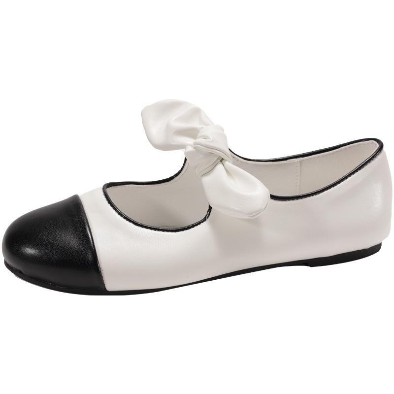 

[Shiei Suyin] Princess Nini~ Xiaoxiangfeng round head bow flat ballet single shoes female Mary Jane 35 белый