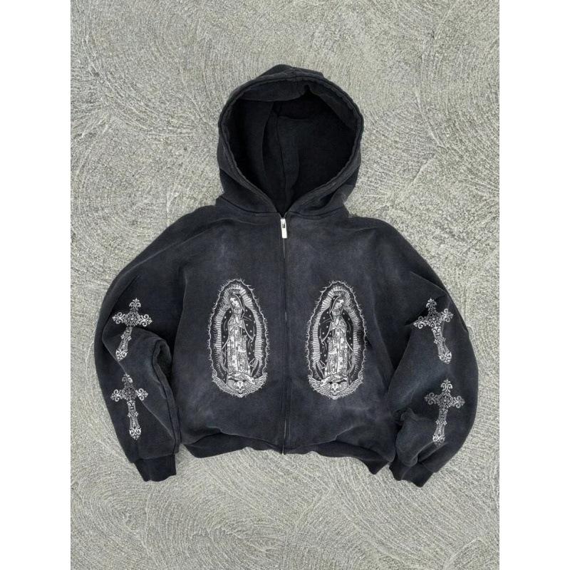 Felpa stampata personalizzata tendenza americana giacca Harajuku stile gotico unisex maglione stampato 3D