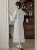 Zen Style Women's New Chinese National Set: Wide Sleeves Top & Lace Skirt.