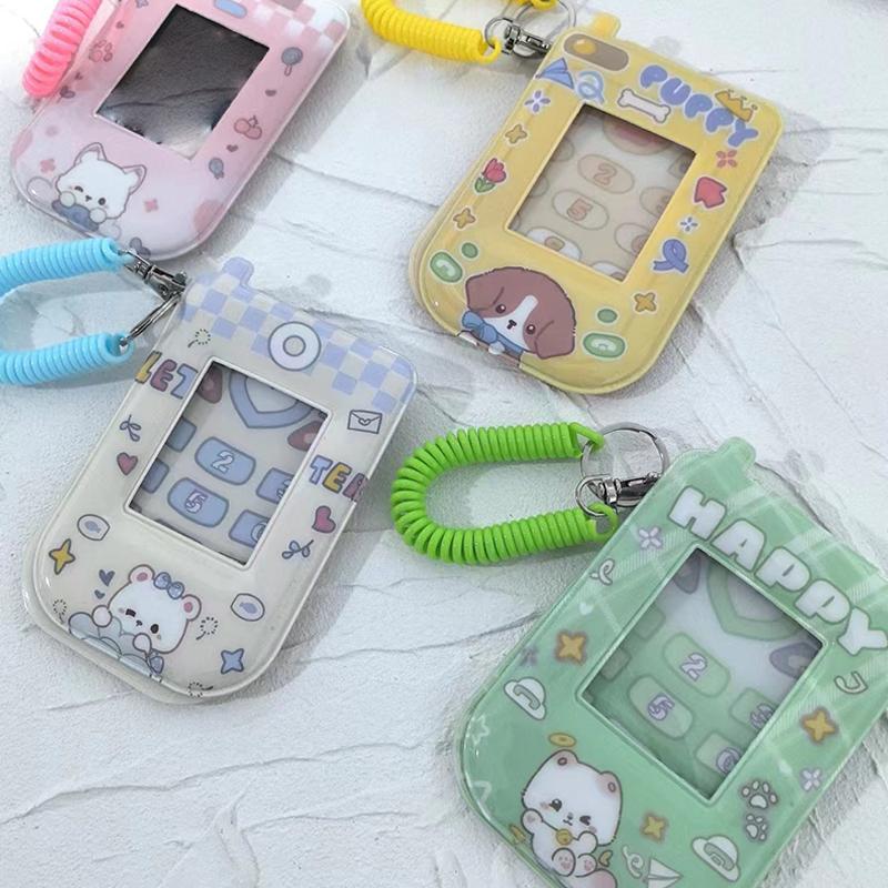 1 Piece Cute Protective Cover Flip Phone Model 3 Inch Small Card Cover Campus Card Storage Card Cover