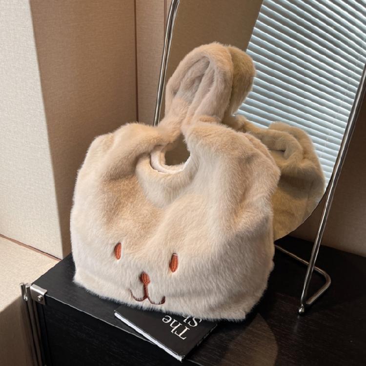 Fashionable Plush Shoulder Bag Stylish and Soft Handbag for Various Occasions