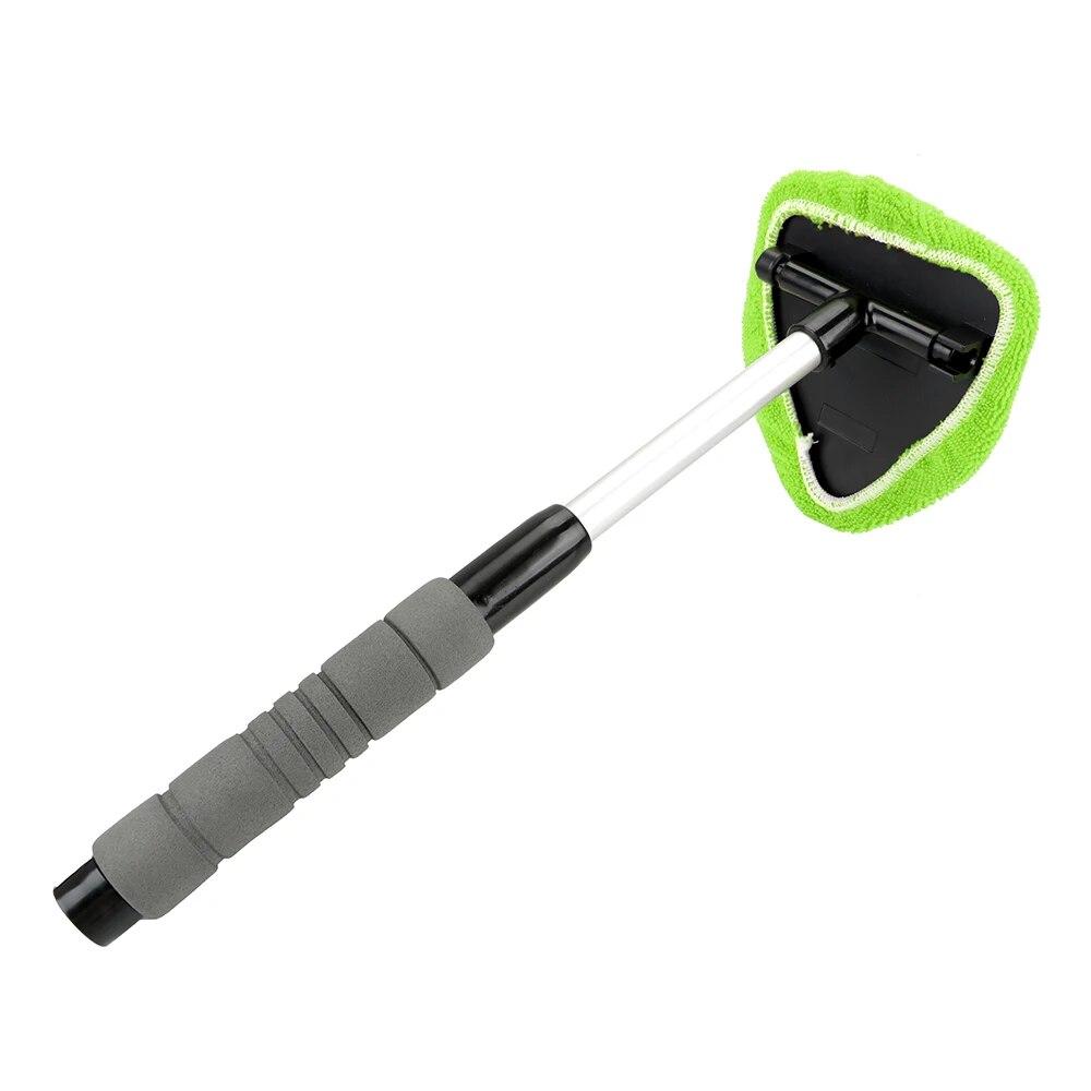 

Telescopic Window Glass Cleaner Car Windshield Cleaning Brush Car Window Cleaner Window Scraping Mist Eliminator Microfiber зелёный