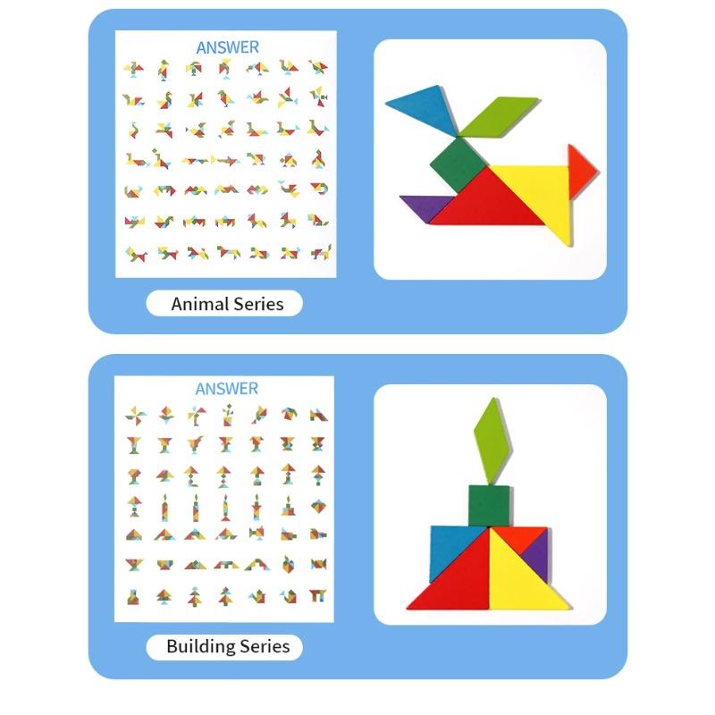Hot Magnetic 3D Puzzle Geometric Shapes Tangram Jigsaw Board Kids Montessori Games Children Educational Wooden Toys