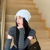 Small Pile of Hats on The Face Show Off  Men and Women's Same Style New Ins Japanese Versatile Trendy Baotou Cold Hat Confinement Hat Korean Version