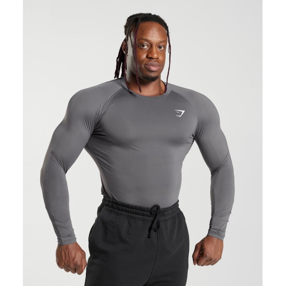 

GYMSHARK Element Baselayer Футболка с длинным рукавом Силуэт Серая A1A1P GBP4 3XL