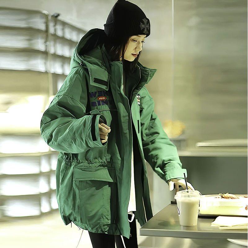 

Женское осенне-зимнее хлопковое пальто с капюшоном, хлопковое пальто, свободный верх