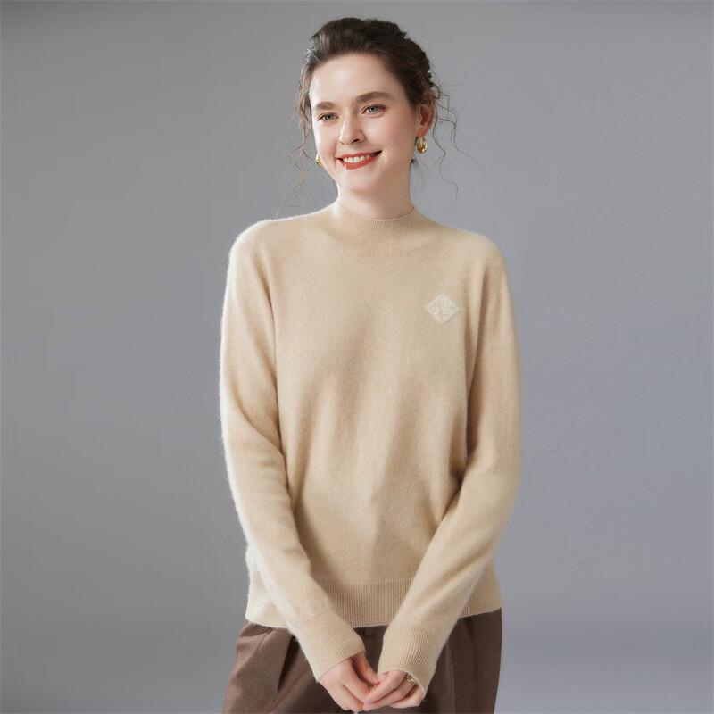 Fanzhen Women's Cashmere High-Neck Pullover Sweater