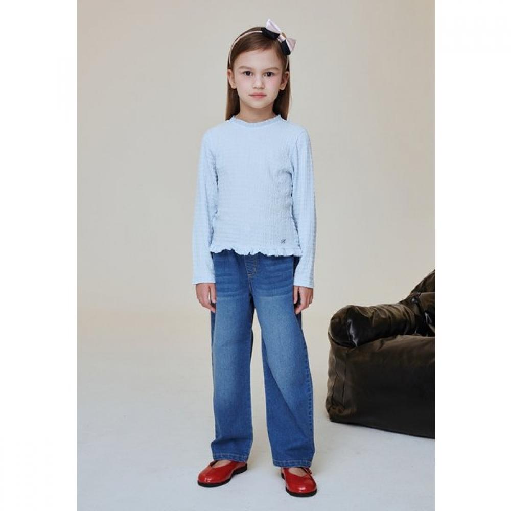 The Coffee Bean   Tea Leaf Sky Blue Frill T Blouse Ba12bl02sb SkyBlue/165