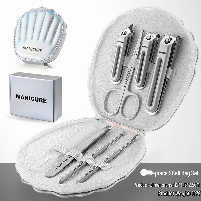 

High-End Anti-Splash Nail & Eyebrow Care Set with Leather Case