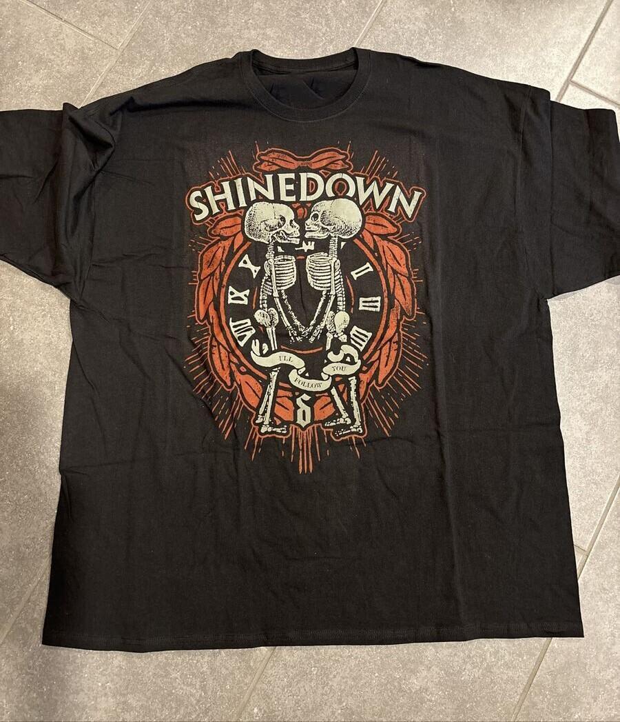 Vtg Shinedown Band Heavy Cotton Black Full Size T Shirt For Men MC078 XXL