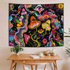 Mushroomshaped Pink Flowers Digital Printing Polyester Wall Hanging Tapestry Decorative Living Bedrooms Office Background Gift