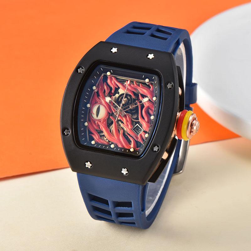 Barrel-shaped hollow versatile men's quartz watch spot men's sports hollow quartz watch men's watch