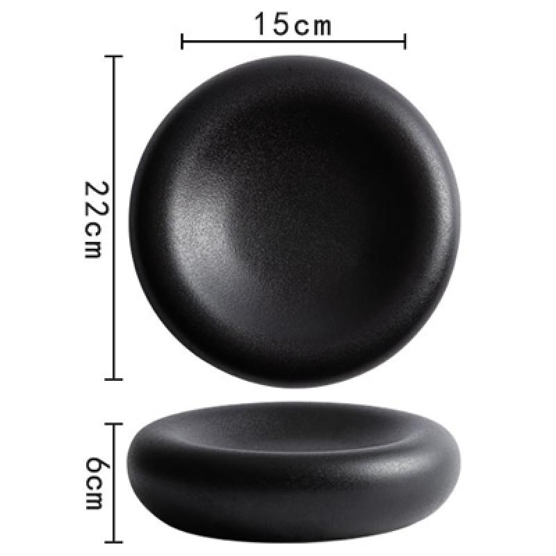 Keramik-Essteller, rund, dicker Rand, dekorativer Teller, Gemüse-/Salatteller, Restaurant-Tischdekoration, Küchenbedarf