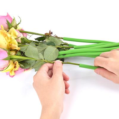 Yousheng 10ks obal na stonku květin Zelený Nerozbitný Flexibilní měkké PVC DIY Lehké umělé květinové kytice Role s rukávem na stonku Domácí potřeby