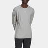 Adidas Logo Print Long Sleeve T-Shirt Men Tops Gray IB9023