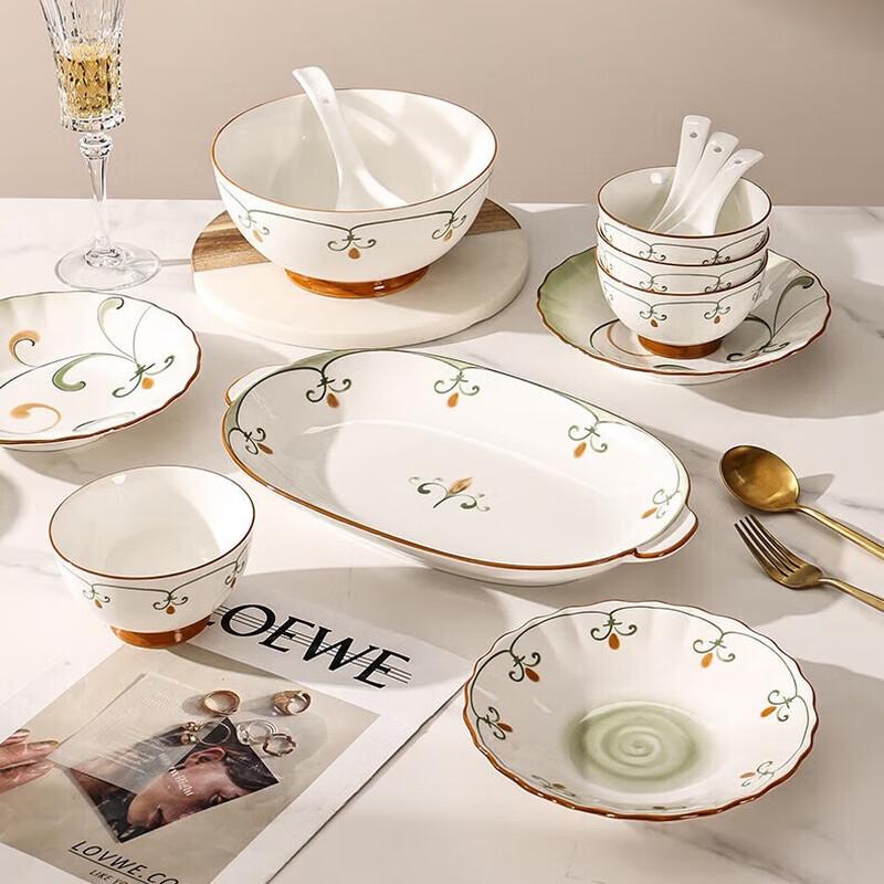 Haohaijia 29-Piece Spring Dawn Ceramic Dinnerware Set