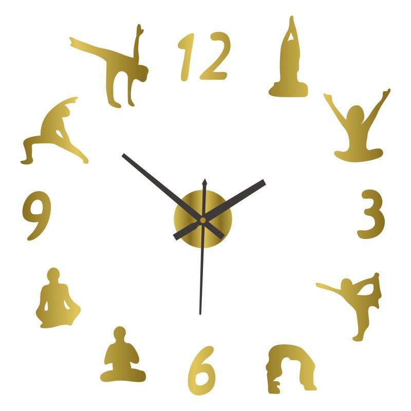 

Современные, Простые и Креативные Часы для Йоги, Бесшумные Акриловые Настенные Часы DIY, Не Требующие Сверления, Настенные Часы для Украшения Гостиной и Спальни luminous