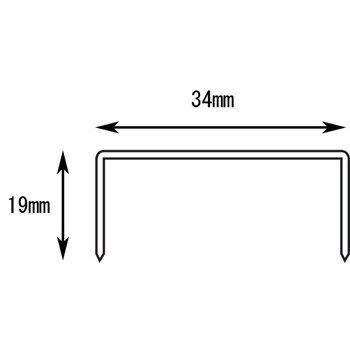 Tachikawa Pin Manufacturing Co., Ltd. TL-19 / 56100115 Genuine Staples, Length 19 x Width 34 x Depth 2.30 mm, Thickness 0.8 mm, Pack of 20,000