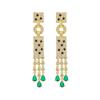 Cross Border Hot New Tassel Earrings With Silver Gold-plated Micro Inlaid Emerald Simulated Batch