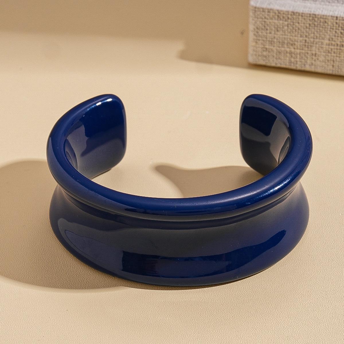 

DIEZI 4 Style Fashion Geometric Blue Acrylic Resin Bangles Exaggeration Punk Cuff Wide Bangles Bracelets For Women Men Jewelry