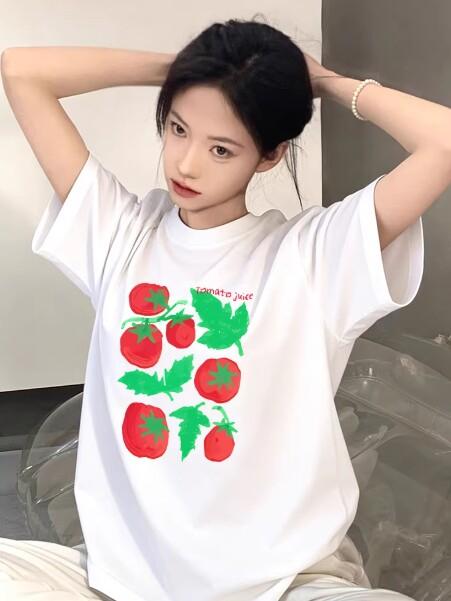 Belted Black ShortSleeved TShirt For Unisex 2026 New Style Loose And Slimming Letter Patterned Top Korean Style S