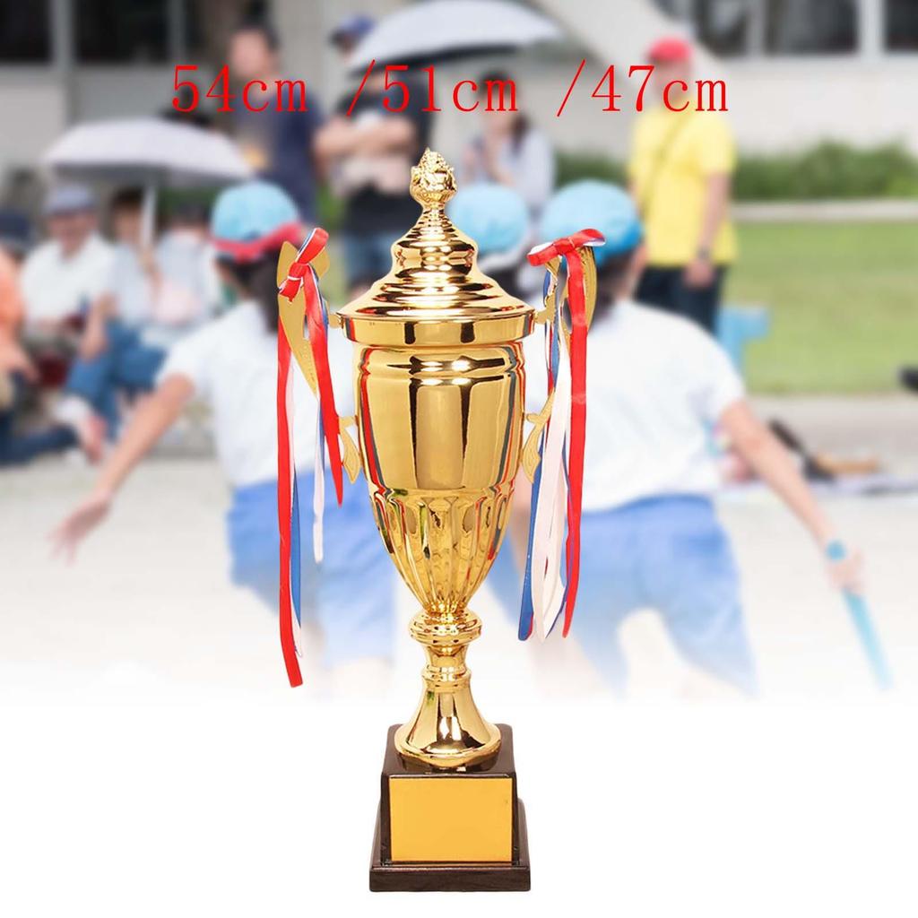 Metal Award Trophy First Place Trophies Rewards with Base for Football Soccer Baseball Sports Tournaments Party Decorations
