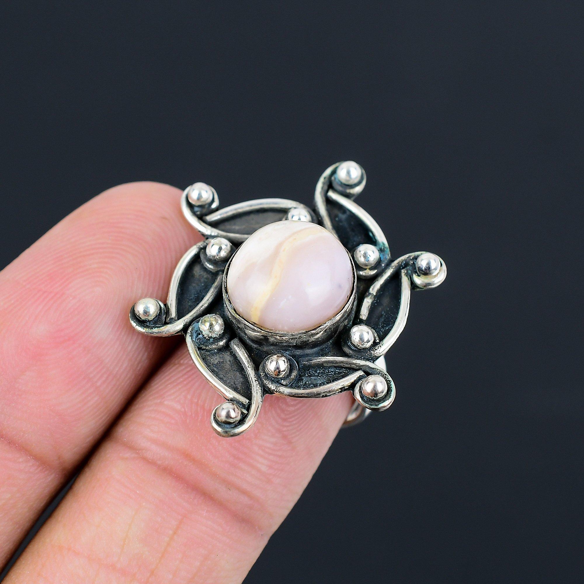 Sisters Day Deal Pink Opal Gemstone Promise Wife Ring Size 7 925 Sterling Silver 7