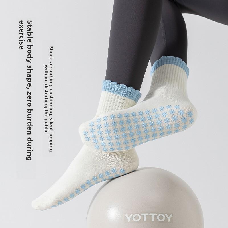 Yoga Socks, Children's Pilates Anti-slip Fitness Exercise Floor Socks with Stripes and No Bones