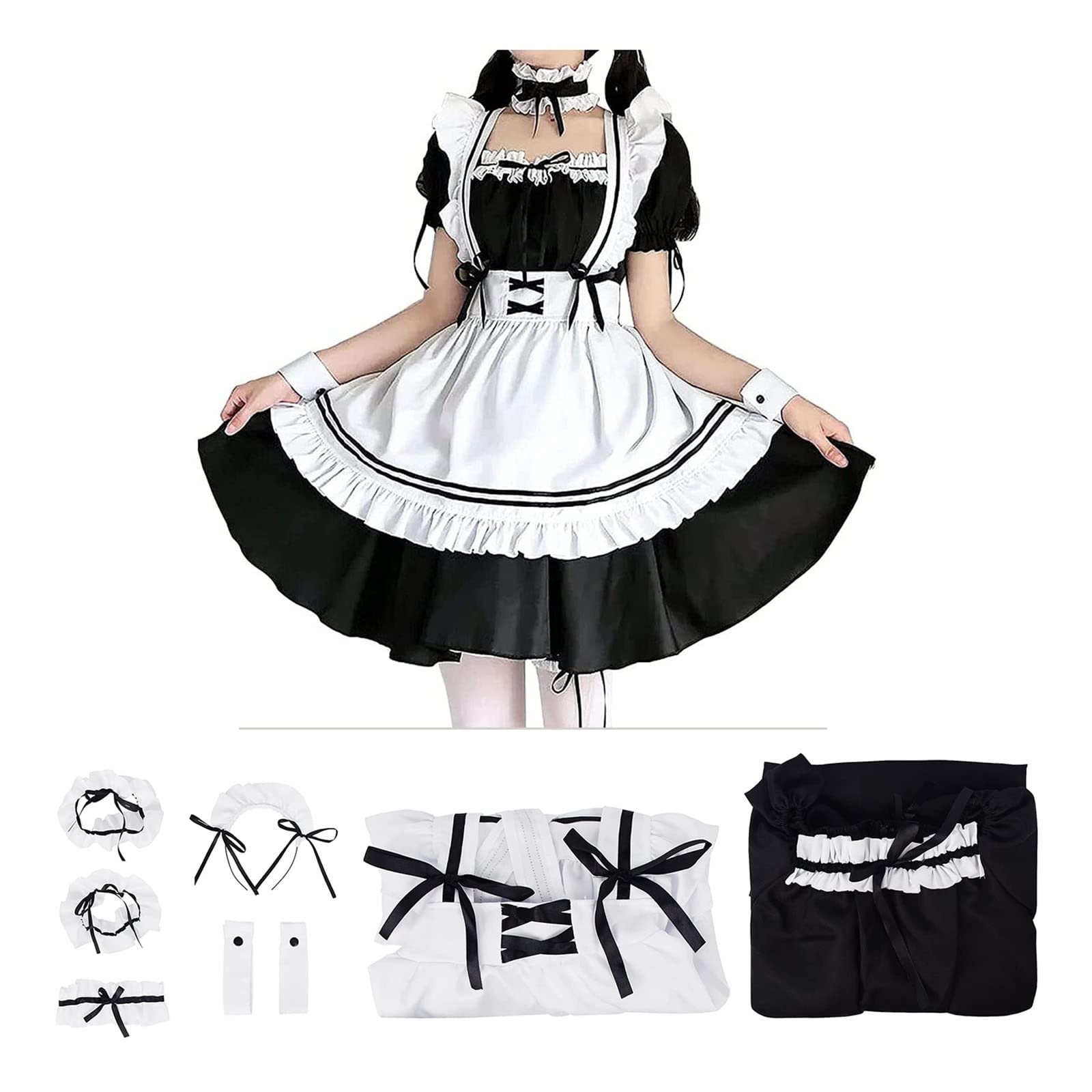 

Cute Maid Lolita Cosplay Gothic Lolita Dress for and Costumes with Bows Halloween, Parties, Events, (Size M)