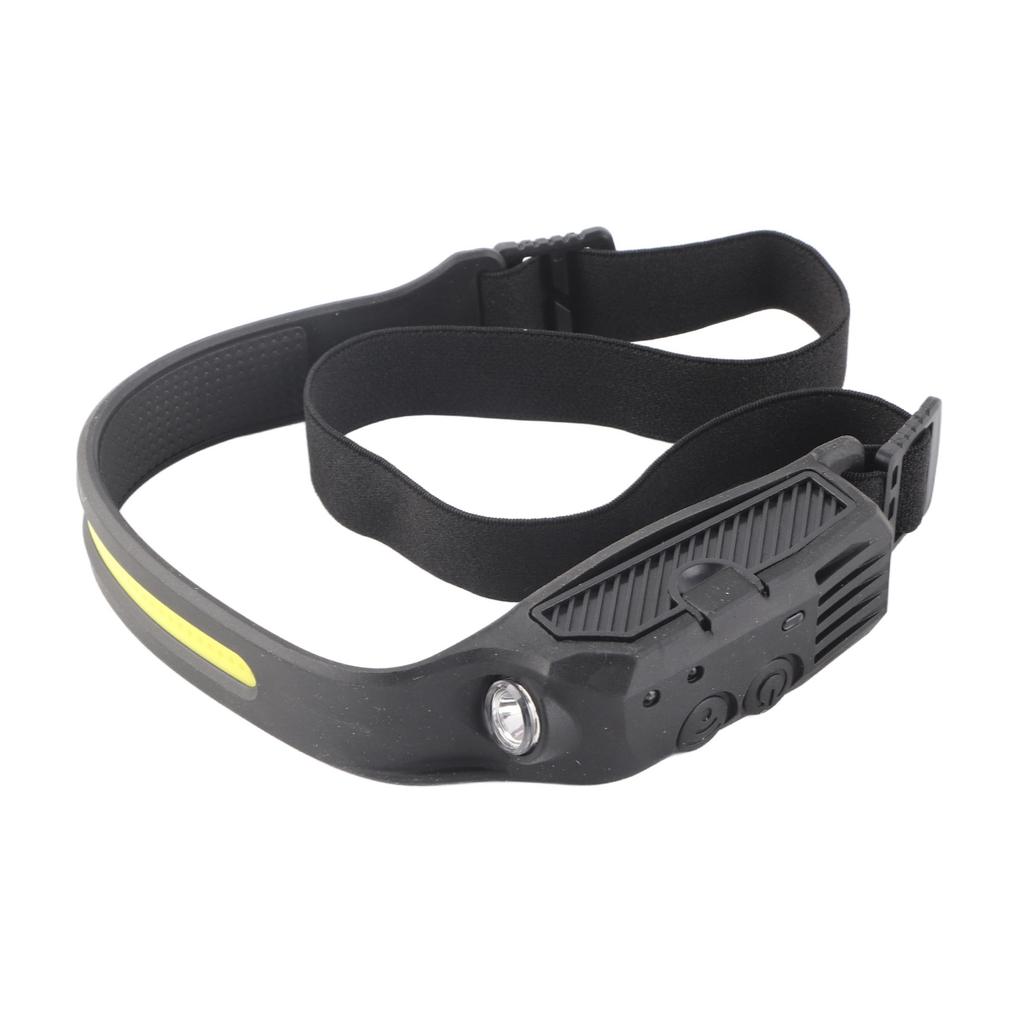 LED Headlight USB Charging 4 Level Double Button Switch Silica Gel Material Intelligent Sensing COB