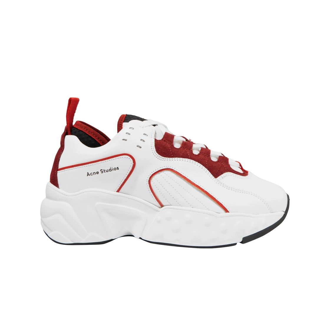 

(w) Acne Studios Manhattan Nappa Sneakers White Red EU 41W