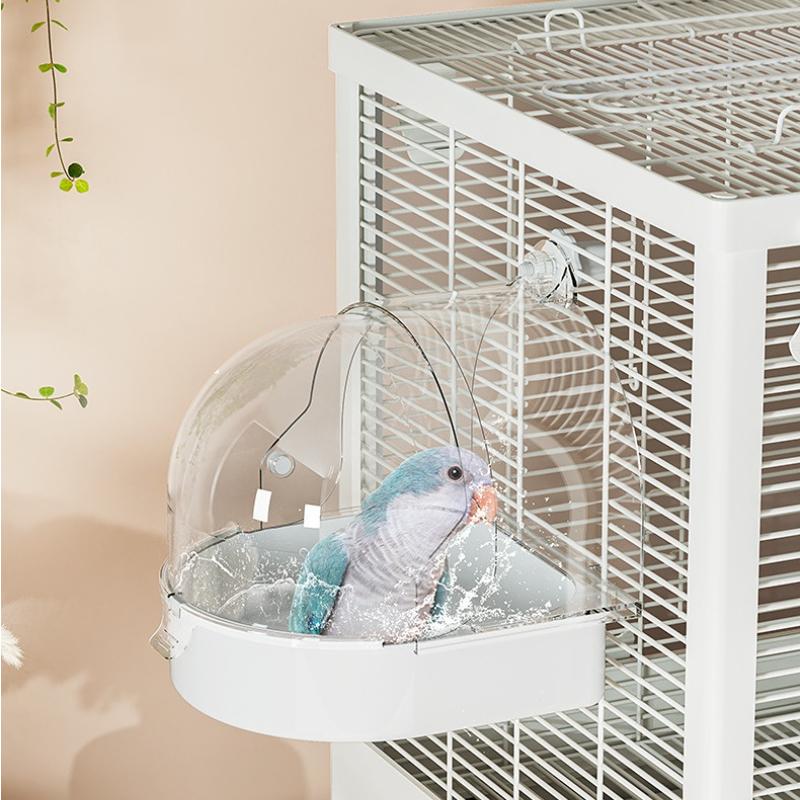 3 In 1 Multifunction Bird Bath for Cage Parakeet Bath Parakeet Bird Bath Bird Cage Bath for Feeding& Resting Acrylic Bathtub Box
