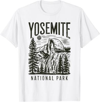 Retro Národní park Yosemite Half-Dome Vintage Dámské Pánské unisex Tričko