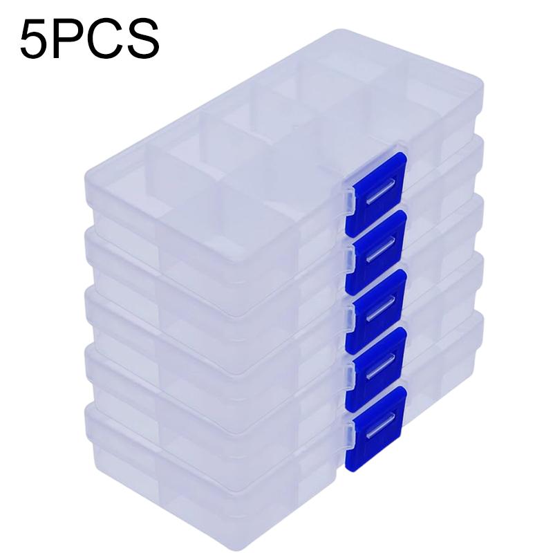 1/5/10pcs Storage Box 10grids Detachable Compartment Organizers Transparent Plastic Storage Case Beads Diamond Container TMZ