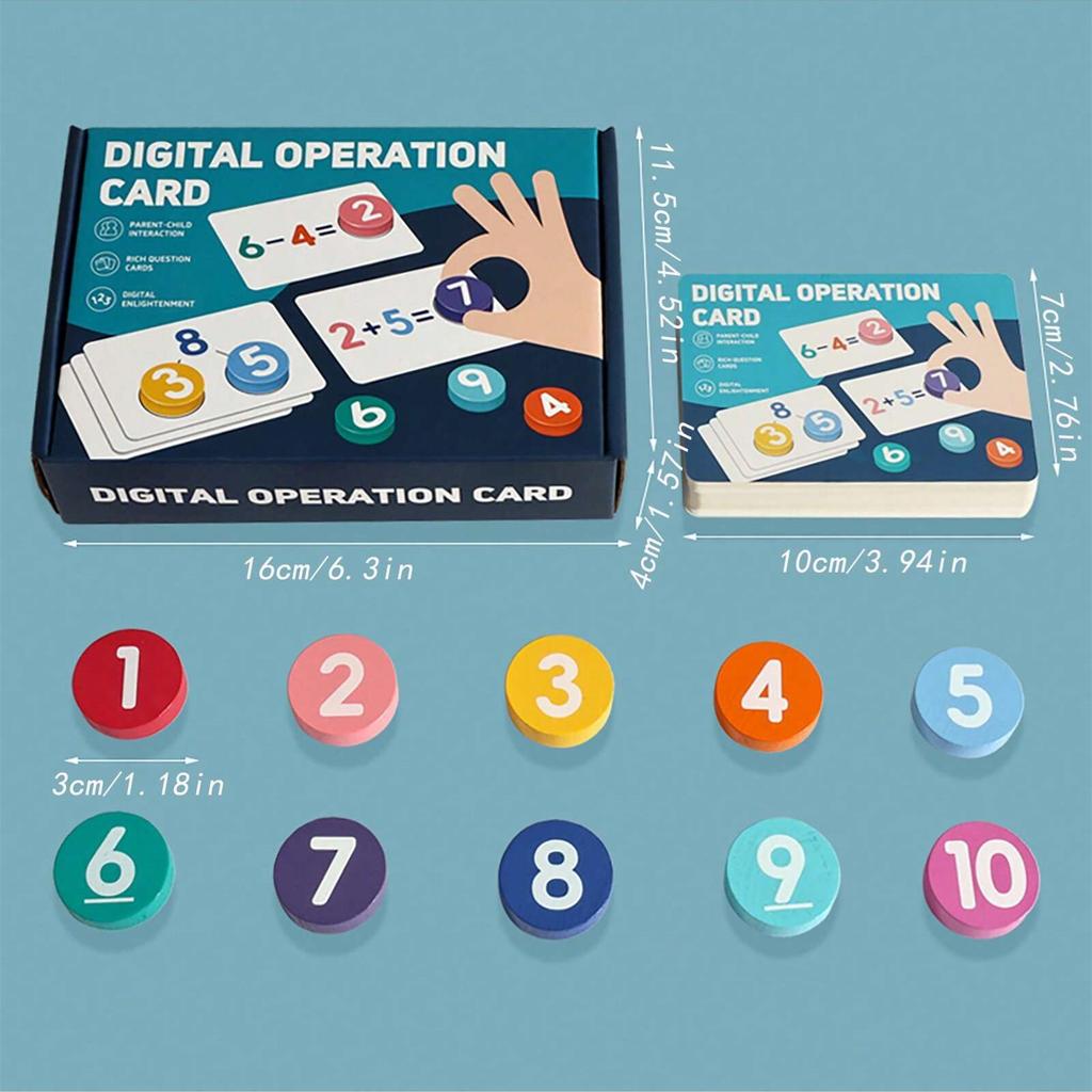 Non-Toxic Number Recognition Counting & Early Arithmetic Games For Toddlers  Addition And Subtraction Cards Math Learning Toys For Kids