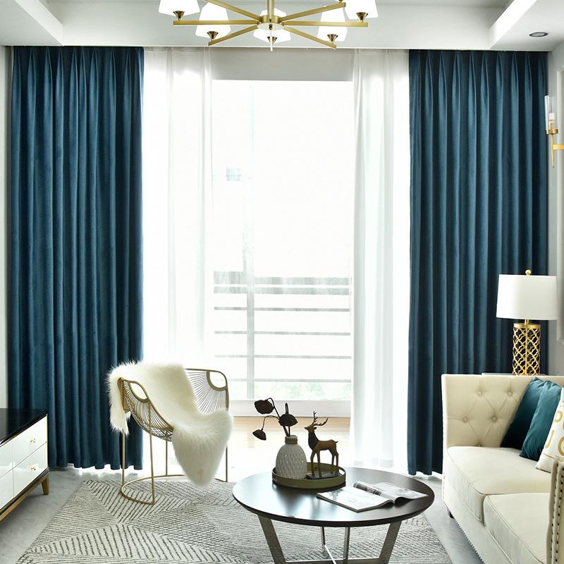 Simple Flannel Cotton Flannel Rose Dirty Powder Curtain Fabric Finished Product