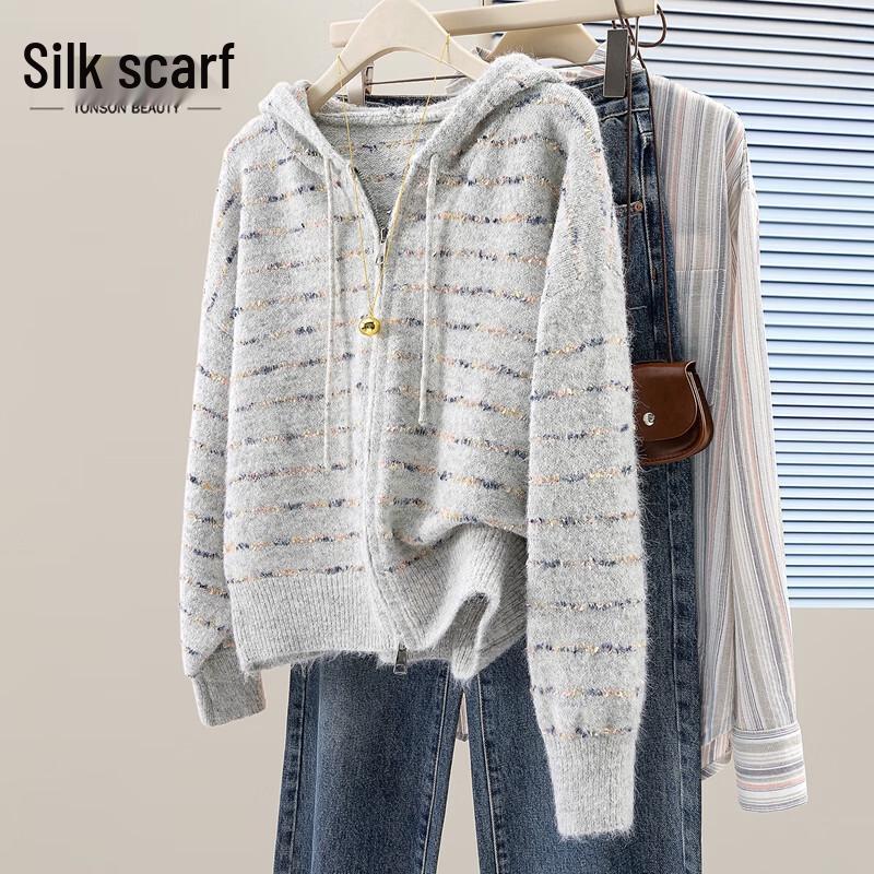 

Women s Wool Blend College Style Hooded Sweater M